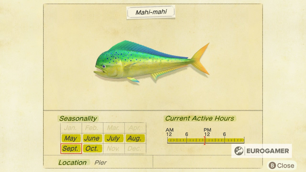 Animal Crossing Mahimahi How to catch a Mahimahi and find the pier